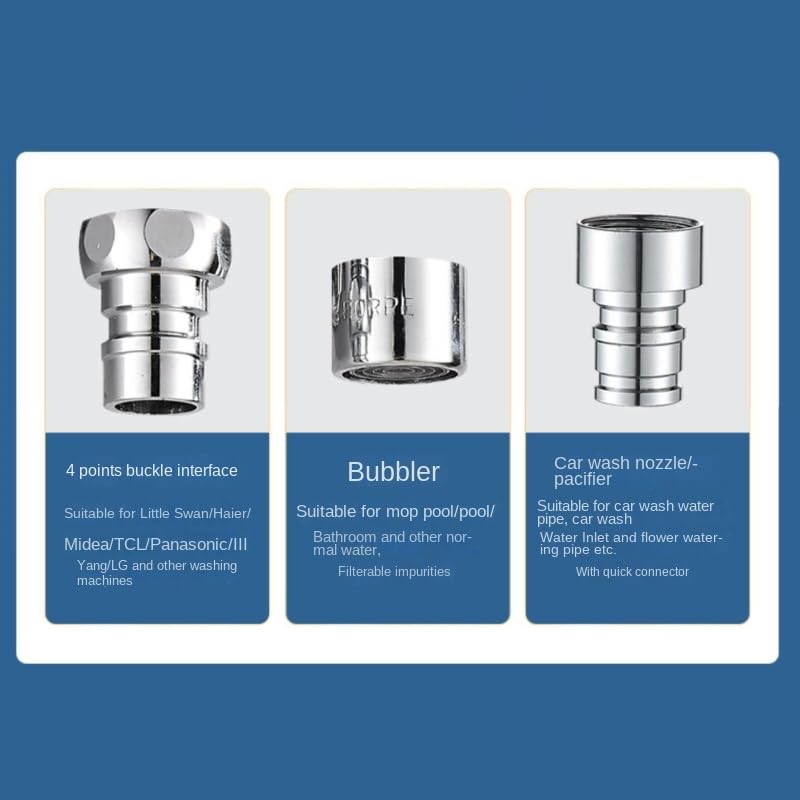 Robinet d'angle G1/2 trois voies double commande alimentation machine eau - 5