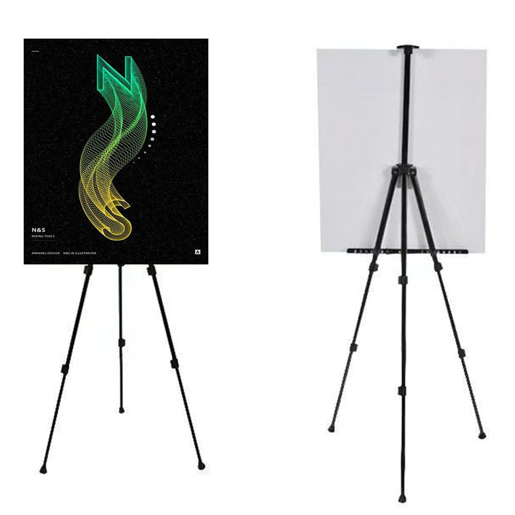 Soporte para carteles al aire libre, soporte de exhibición de tablero KT, soporte de caballete para artista de pintura artística, soporte de caballete ajustable de metal con bolsa de transporte