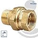 tecuro Messing Verschraubung 1/2 Zoll IG x AG flachdichtend, inkl. HD-Pressdichtung, Messing CW617N gem. Trinkwasserverordnung 50930-6