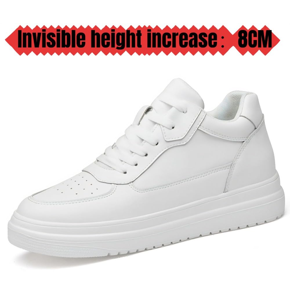 Modne męskie buty sportowe skórzane oddychające na co dzień niewidoczne buty podwyższające wysokość buty winda obuwie ukryte podnoszenie pięty trampki do chodzenia 4/6/8/10 cm