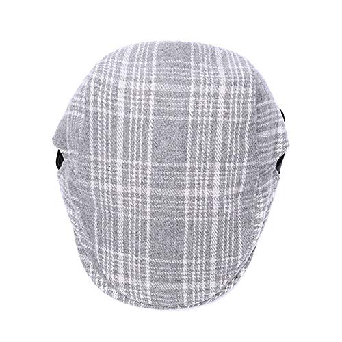 Image of Quanhaigou Unisex Denim Newsboy Hats Flat Ivy Gatsby Cabbie Driving Berets Hat Cotton Dad Cap for Men Women