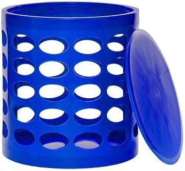 GitaDini Storage Ottoman - Perforated Blue Blue