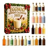 Calendrier de l'Avent Eggnog 2025, Calendrier de Compte à Rebours de Noël de 24 Jours Cocktail 24 Jours un Voyage Gustatif Quotidien, Compte à Rebours des Fêtes Cadeaux pour les Amateurs de Whisky