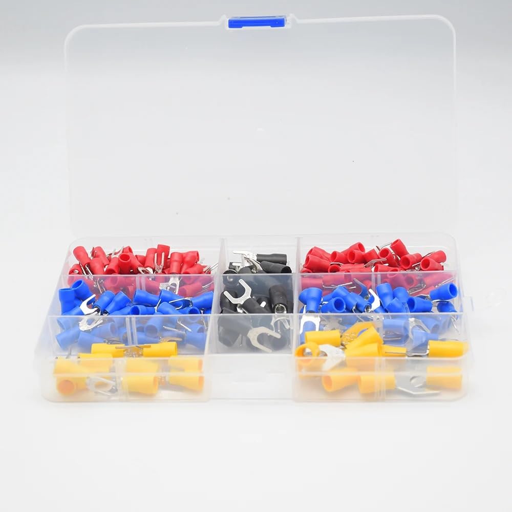 200PCS SV Terminal Set Copper Crimp Connector Insulated Cord SV End Wire terminals Connector Assortment Kit Cable Wire Conne