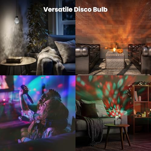Image of Feit Electric LED Disco Light Bulb, Rotating Multi-Color with 4 Modes (Disco, Snow, Holiday, Halloween), Easy Screw-in Base, 10,000-Hour Lifetime, Perfect for Parties & Home Ambiance, DISCO /4M /LED