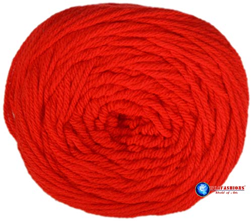 Image of WOA Fashions Pastel Color Acrylic Hand Knitting Yarn (Candy Red) (200gms)