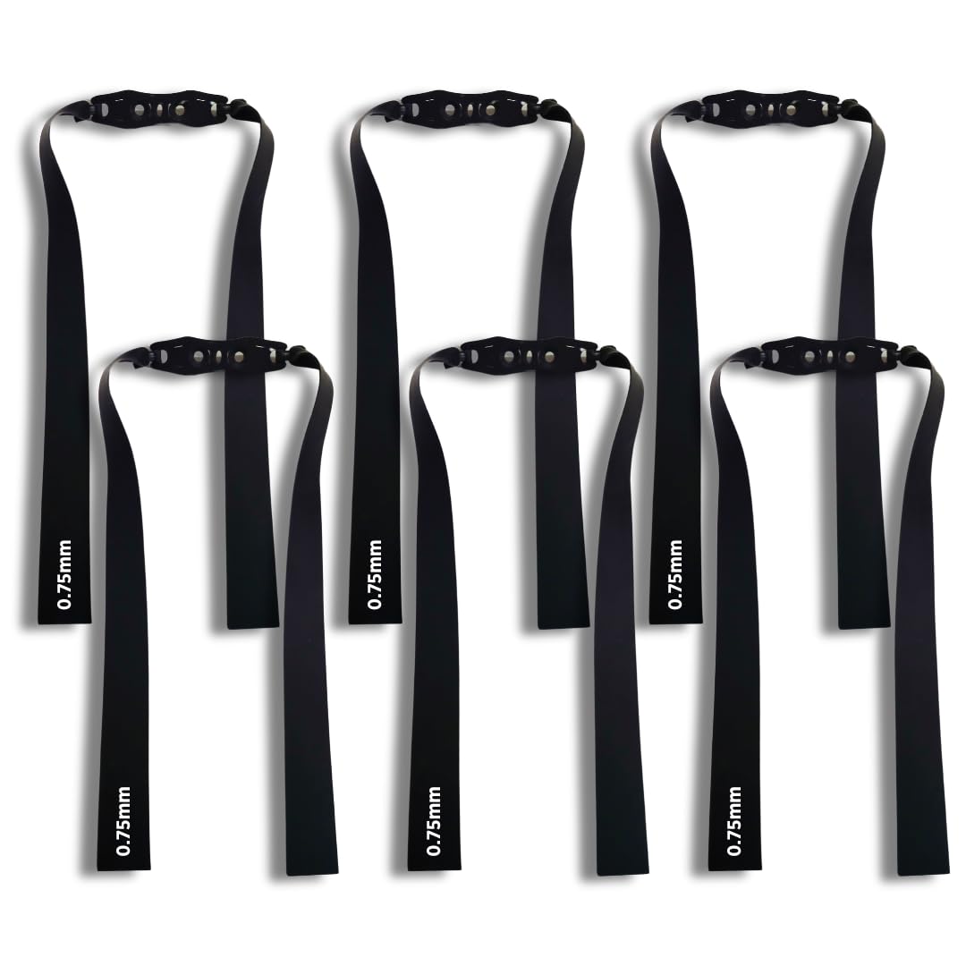 MARKSMAN Black Slingshot Rubber Bands Set of 6-Piece Pack for Sports and Adventure | Natural Latex Rubber Catapult Bands || Slingshot Replacement Flat Band-image-9