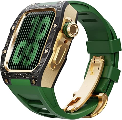 Bracelet de montre en caoutchouc luxe pour boîtier carbone Apple Watch 45mm