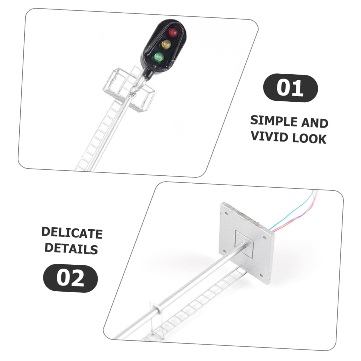 Yardwe 5pezzi Miniatura Semaforo Ferroviario Per Modelli Architettonici Decorazione Paesaggistica Per Tavoli Di Facile Da Usare e Resistente Stabile Accessorio Per Attività