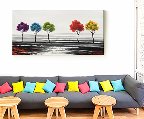 Quadro su Tela Astratto Dipinto a Mano a Olio Decorazione per la Casa Scenario T