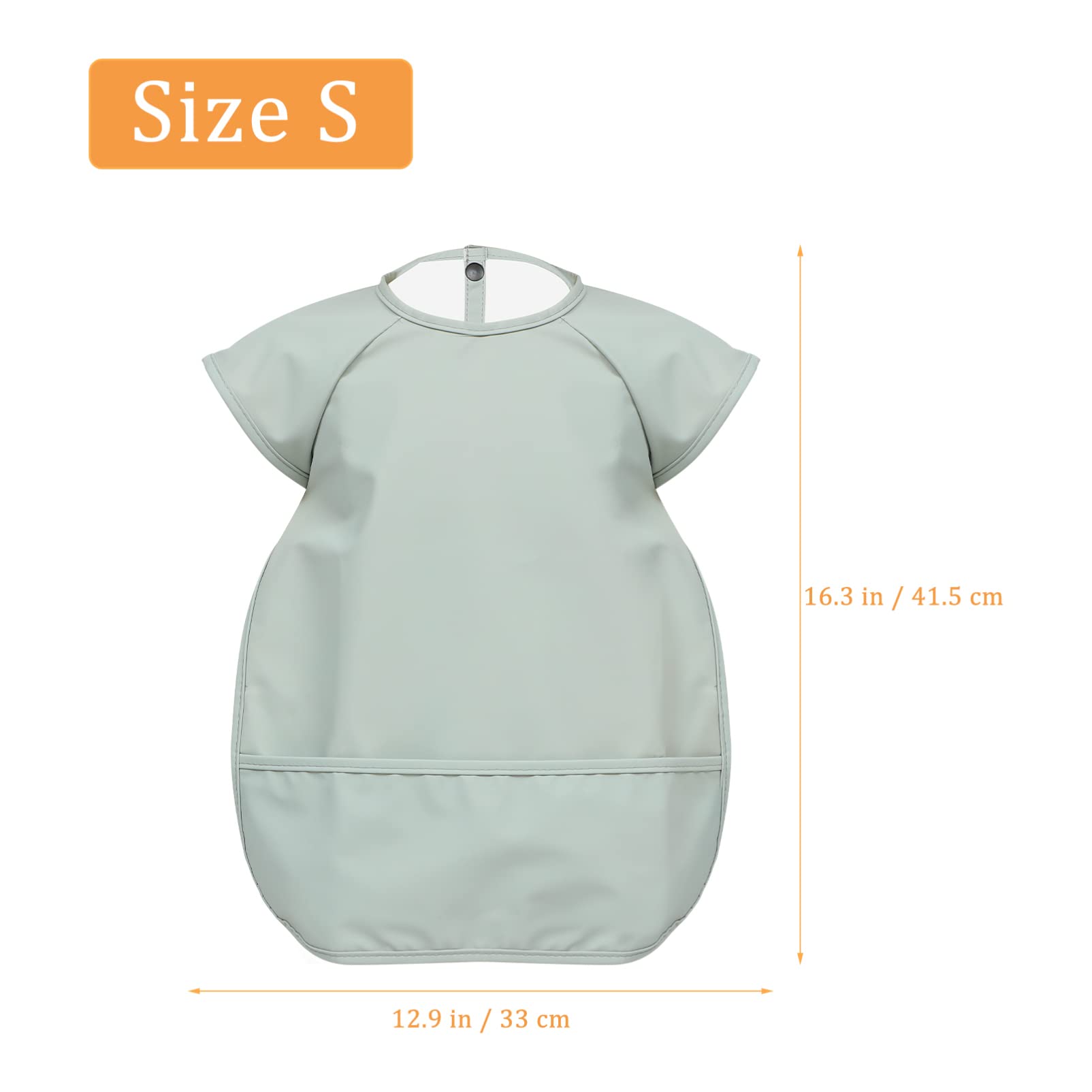 Toddmomy 2stücke Wasserdichte Babylätzchen ohne Ärmel für Kleinkinder Esslätzchen aus Pu-material mit Praktischer Tasche Sauberer Schutz für Mädchen und Jungen