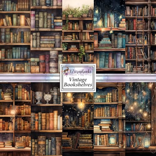 Vintage Bookshelves Paper Pack - 8944