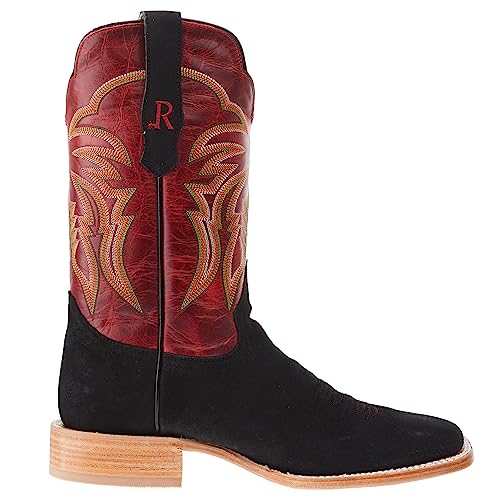Men's Black Boar 11in Barn Red Cowhide Top Square Toe Boot4