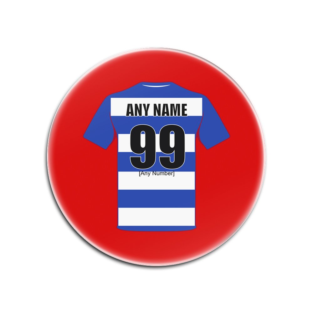 UNIGIFT Personalised Gift - Reading Glass Round Coasters (Football Club Design Theme, Colour Options) - Any Name/Message on Your Unique Mat Pad - The Royals