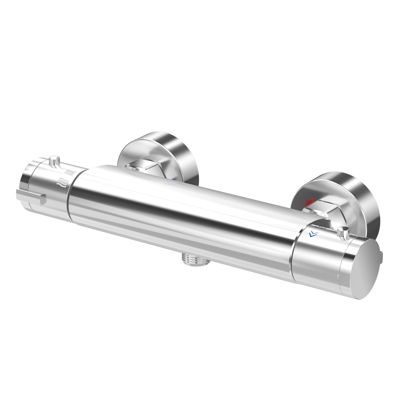Hanstore Upgrade Thermostatic Shower Mixer ​Bar Round Wall Mounted Bath ​Shower Valve Anti Scald Tap Hot Cold Water Intelligent Constant Temperature Chrome Finished (Wall-Mounted)