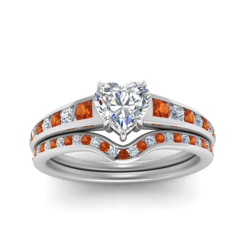 Choose Your Gemstone Graduated Channel Setting Diamond CZ Wedding Sterling Silver Heart Shape Wedding Engagement Birthstone Stackable Ring Size US 4 to 12