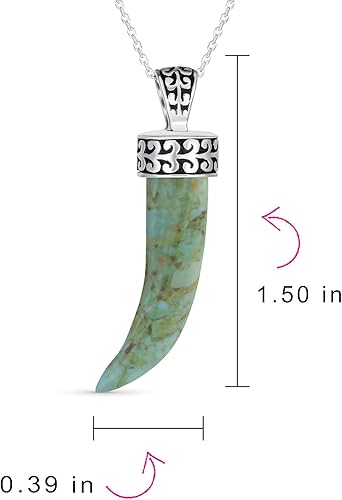 Miniatura 3 de Amuleto de protección, blanco, negro, ónix azul, turquesa, jade, cornicello, cuerno italiano, dije de diente de cuerno italiano, joyería occidental