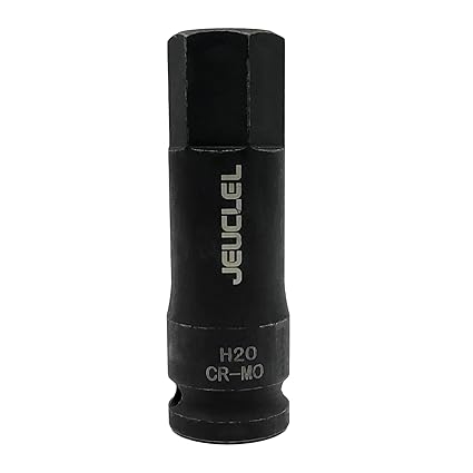 JEUCLEL 20mm Hex Impact Bit Socket, H20 1/2-Inch Impact Drive Allen Socket, Cr-Mo Steel Lengthen Hex Screwdriver Socket Adapter