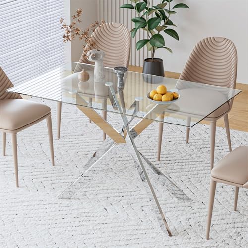 Glass Dining Table for 2 4 People,51.2