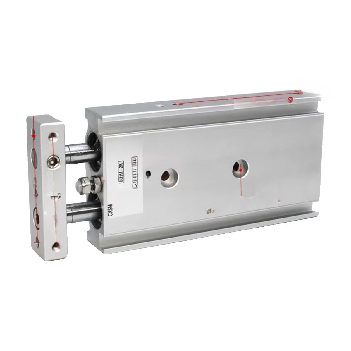Cylindre pneumatique CXSM15-15 à double tige anti-rotation pour guidage stable