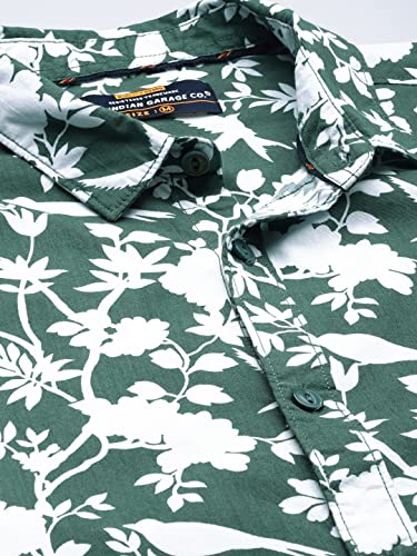 Image of The Indian Garage Co Men Cotton Regular Fit Full Sleeves Spread Collar Casual Shirt