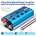 2500w Pure sine Wave Inverter DC 12V to AC 110V/120V Converter, 5000w (Peak) with LCD Display, Wireless/Wired Remote Control, 4AC outlets and 4USB.Ideal for Camping, RV Travel, Off-Grid Solar Systems