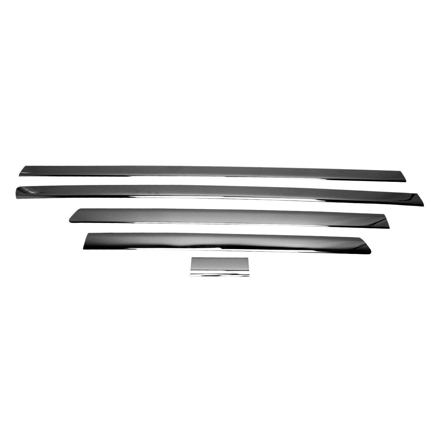 OMAC Seitentürleiste Türschutz kompatibel mit VW Transporter T5 2003-2015 Kurzer Chrom Dunkel 5X