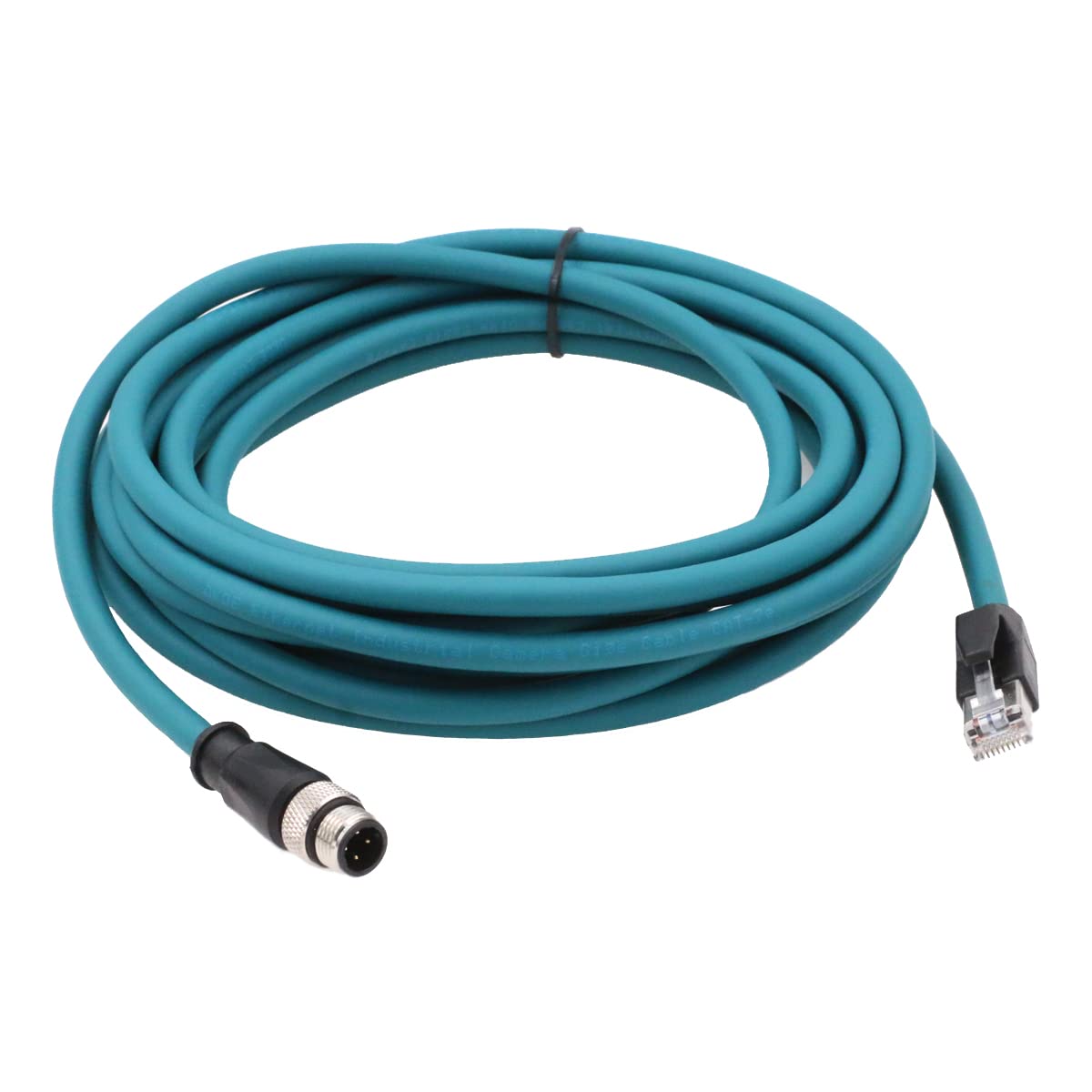 SZRMCC Câble Ethernet M12 Connecteur D-Code 4 Broches Mâle vers RJ45 Câble Réseau Cat5e Blindé étanche à Haute Flexibilité pour Capteur de Caméra Industrielle (8m)