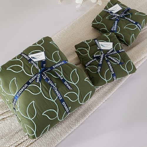 Image of EVENHUG Quilt Queen Size Bedding Set with Pillow Sham Lightweight Bedspreads Coverlet Soft Reversible Bed Cover for All Season 3 Piece