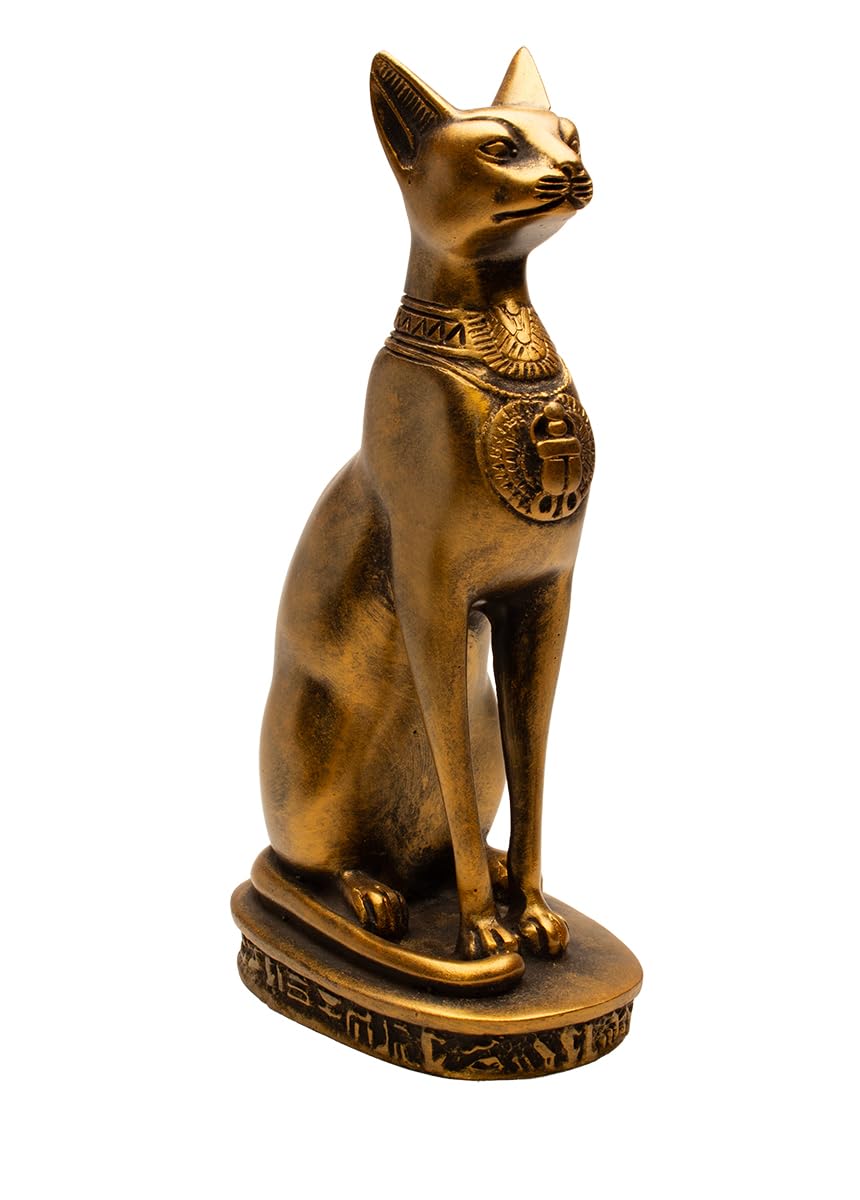 Discoveries Egyptian Imports Bastet Cat Goddess Statue - Bronze - 8" Tall - Made in Egypt