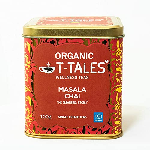 Organic T-Tales - BIO Schwarzer Tee, Masala Chai - THE CLEANSING STORY, C02 Neutral, 100g Metalldose Cover