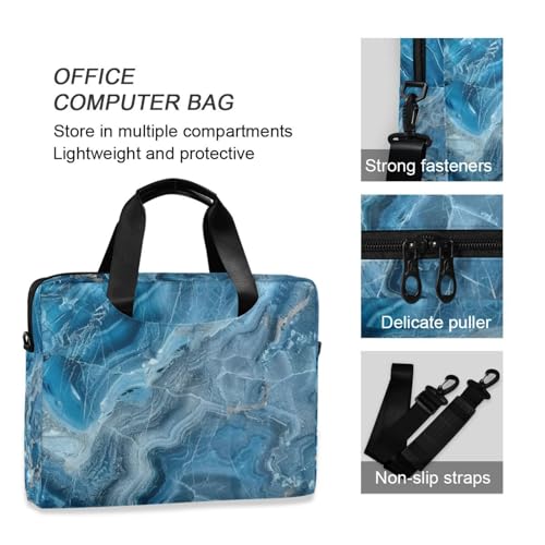 Funda portátil para laptop 15.6 pulg con asa y correa azul miniatura 6