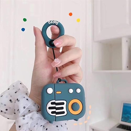 Miniatura 4 de Compatible con funda de radio retro AirPods 2 y 1, funda protectora de silicona retro para AirPod 1/2, funda para gramófono, divertida funda Kawaii