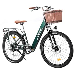Antgooat Urban Classico Elektrische fiets voor dames, 26 inch (66 cm), traditionele elektrische fiets, 250 W, 25 km/u e-bike city, volwassenen, accu 360 Wh, levensduur van 60 – 80 km, schijfrem