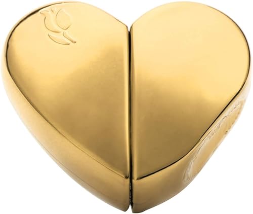 FILFEEL Botellas de perfume en forma de corazón con atomizador de perfume vacío recargable en aerosol para mujeres, 0.8 fl oz (dorado)