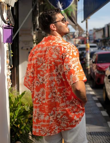 Image of Yoimira Hawaiian Shirts for Men, Print Mens Casual Short Sleeve Button Down Shirts Floral Aloha Beach Shirt