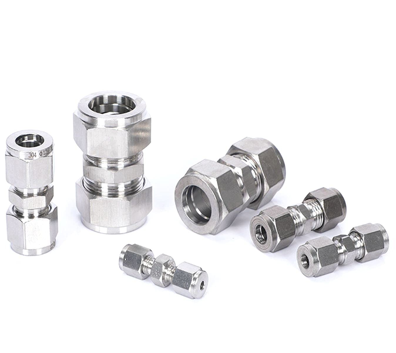 Adaptador de manguera de jardín, 2 piezas para tubo O/D 3-25 mm 1/8 "1/4" 3/8" 1/2" 304 acero inoxidable diámetro igual (especificación de rosca: 25 mm)