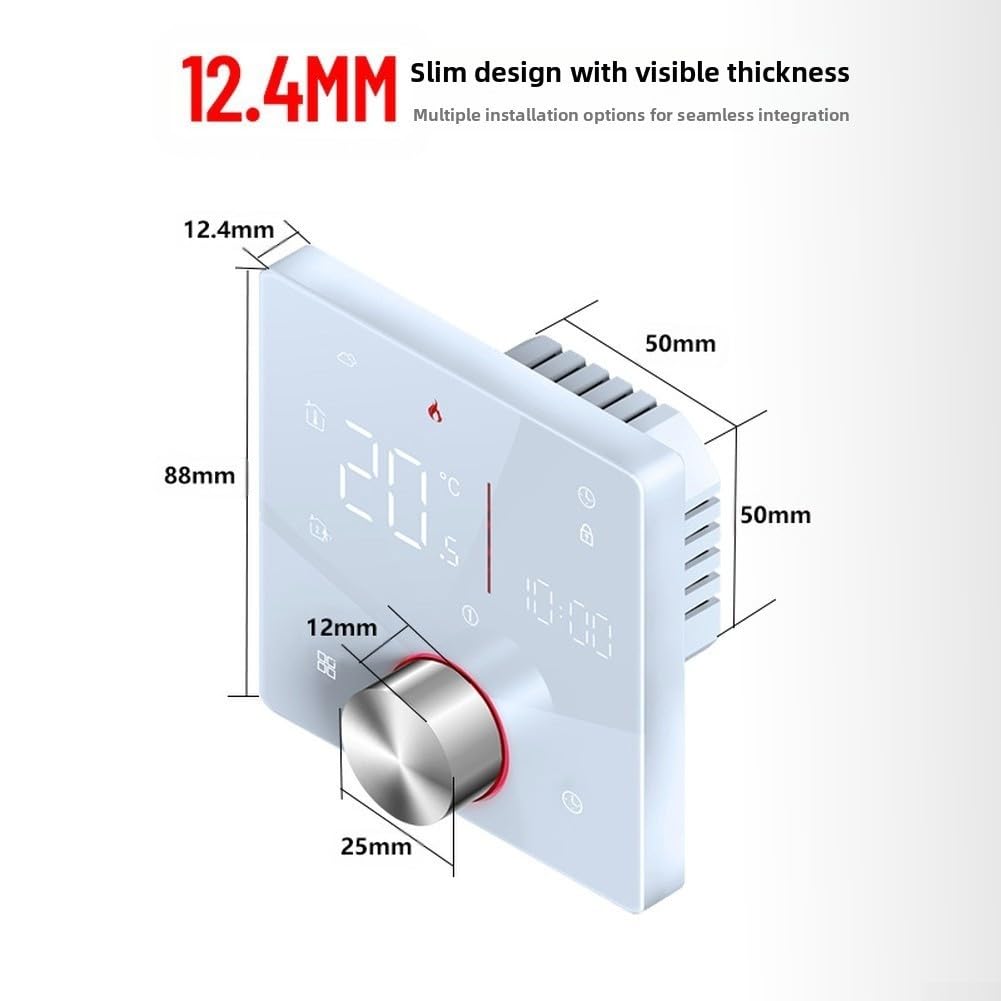 Inteligentny termostat WiFi do elektrycznych i wodnych systemów ogrzewania podłogowego z programowalnymi ustawieniami i zdalnym monitorowaniem (GB)