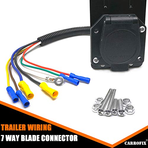 Carrofix 7 Way Trailer Light Connector Socket 7 Wire Harness Electrical Quick Converter With Mounting Bracket #TOP4