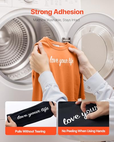 Image of VEVOR Heat Transfer Vinyl, 12 in x 25 ft, Glossy White HTV Iron on Vinyl Roll, Easy to Cut and Weed, Strong Adhesion, Compatible with Cutting Machines, for Various Materials, T-Shirts, Pillows, Hats