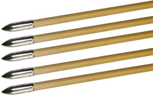 Miniatura 5 de TOPARCHERY Punta de flecha de acero inoxidable para flechas de bambú de madera, 50 unidades, 100 granos, punta de flecha de acero inoxidable