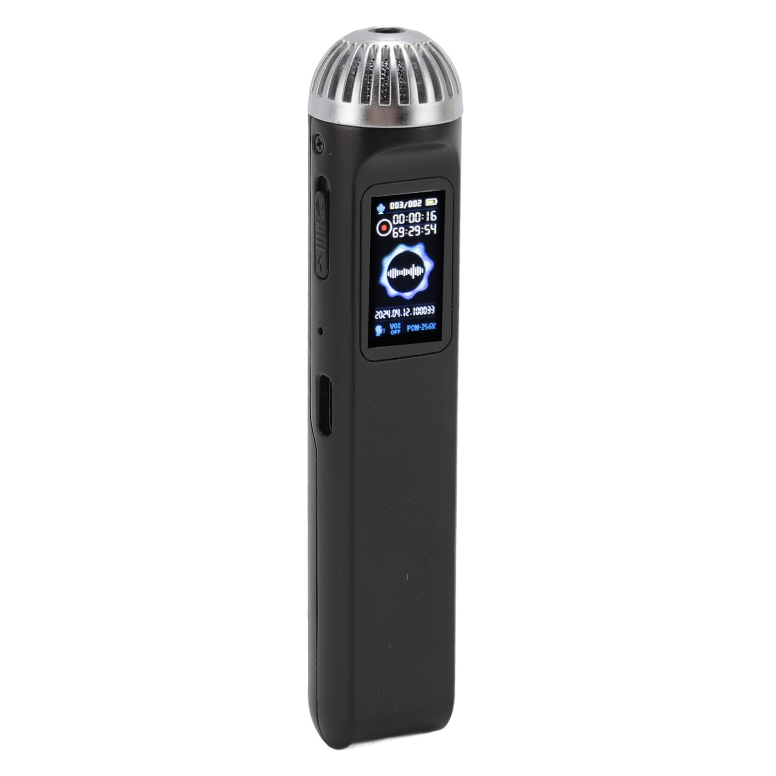 Grabadora Activada por Voz, Reducción de Ruido Grabadora de Voz Portátil de Reproducción de Música HiFi con Micrófono para Reuniones (64GB)