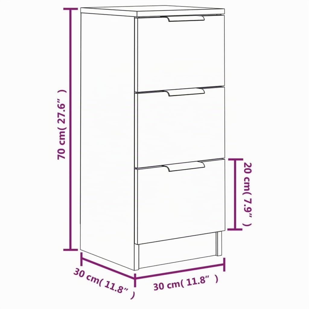 vidaXL Credenza Rovere Sonoma 30x30x70 cm in Legno Multistrato