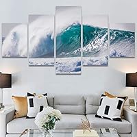 SIGNWIN 5 Panel Canvas Wall Art Modern Art Landscape Multicolor Photography Relax/Calm Rocky Romantics for Home Decorations Ready to Hang - 60