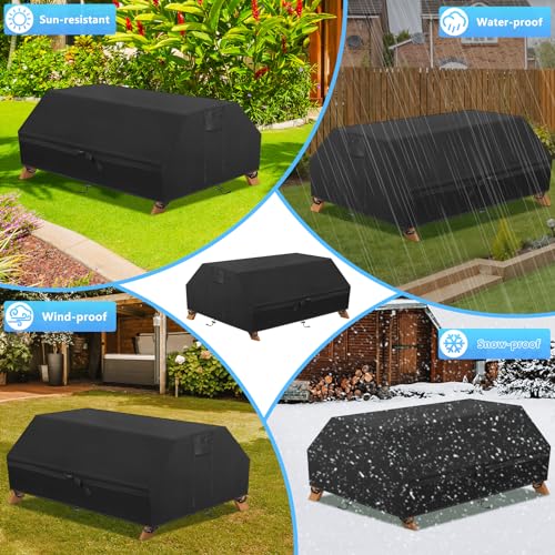 Housse de table de pique-nique en tissu Oxford 600D robuste, protection imperméable premium - 8