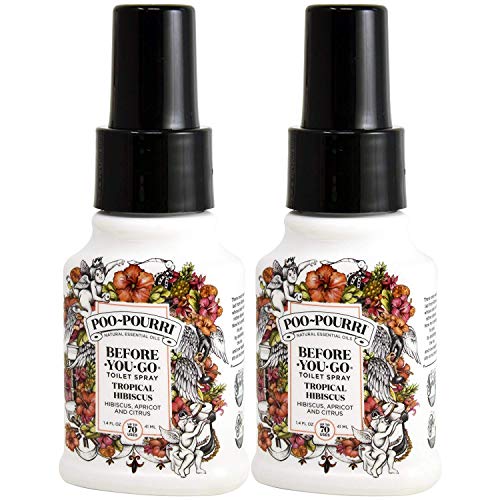 poo-pourri before you go toilet spray tropical hibiscus 14 ounce bottle 2 pack