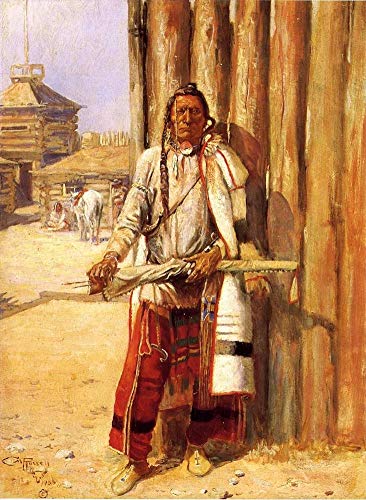 Peintures sur toile des Indiens Buffalo Coat par Charles Marion Russell