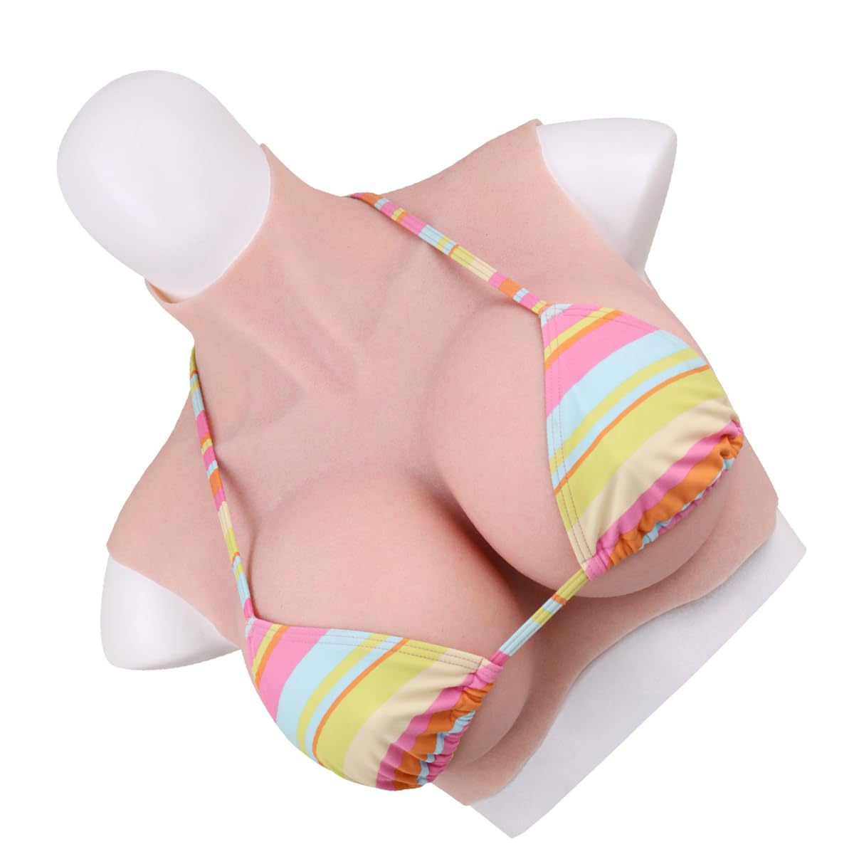 EQAIWUJIE Silicone Breast Forms for Crossdressers Realistic Breastplate Suit For Drag Queen Mastectomy Transgender ladyboy cosplayer or women (Tan, B Cup-Silicone Filler)