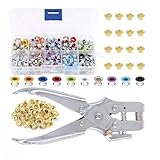 ハトメパンチ オープン工業 ハトメパンチ 穴あけパンチ リベットパンチ パンチプライヤー リベット設定ツール 炭素鋼 穴あけ工具 革細工 400pcs 穴径4.5mm