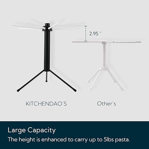 Miniatura 3 de KITCHENDAO Estante de secado de pasta plegable, compacto para un fácil almacenamiento, instalación rápida, estante plegable para secadora de pasta,